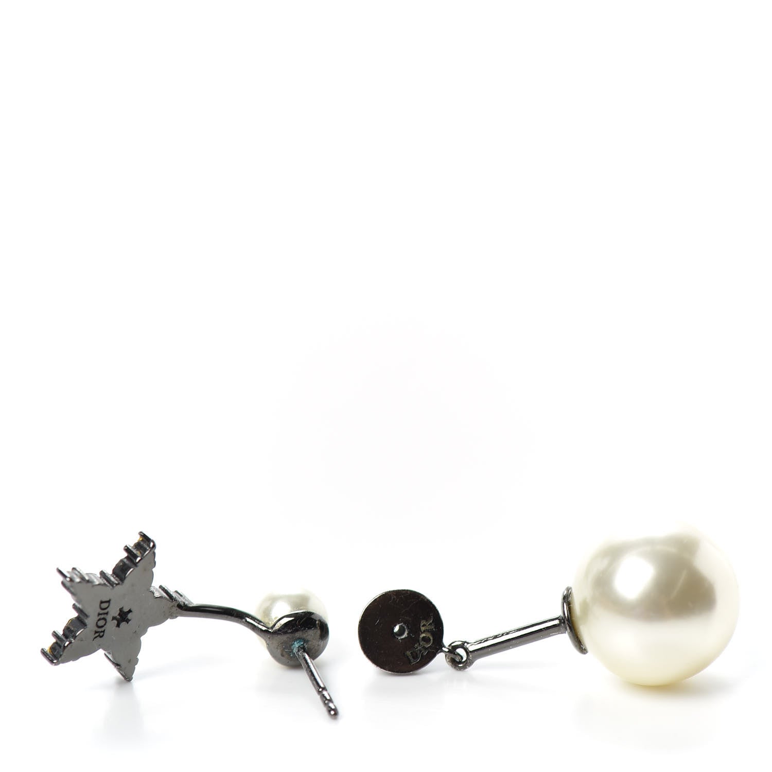 Christian Dior Pearl Strass My ABCDior Tribale Star Earring Ruthenium 3 of 4