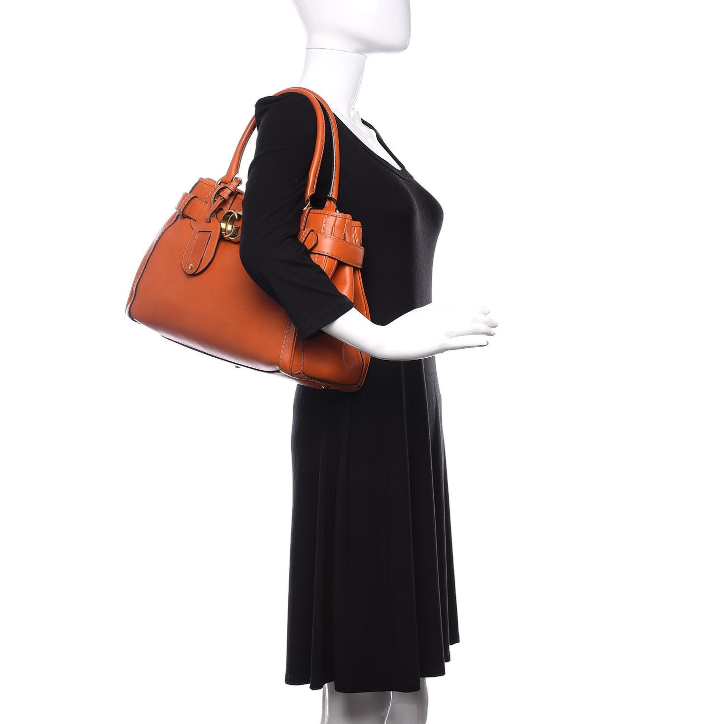Calfskin Medium GG Running Tote Orange