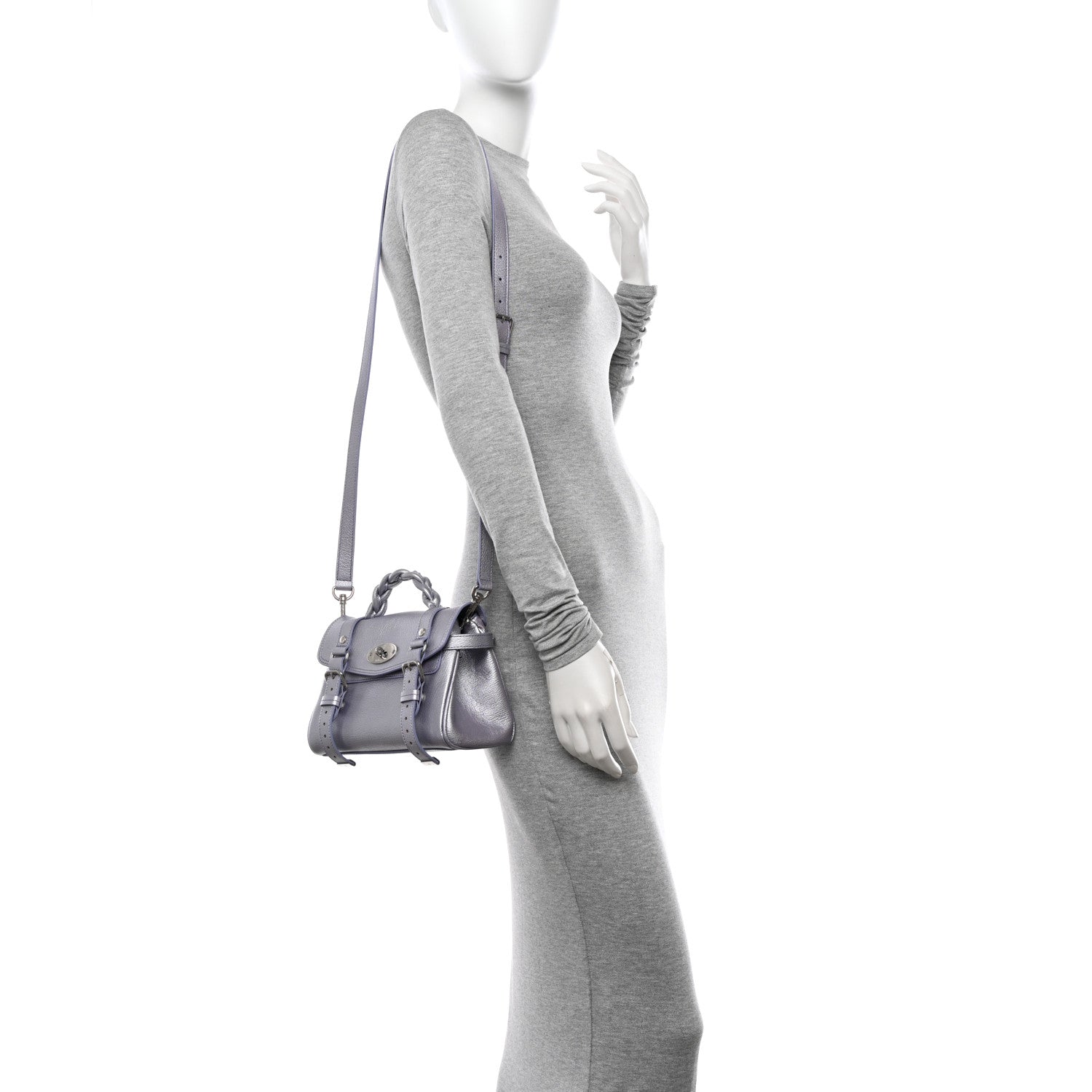 Mulberry Metallic Calfskin Mini Alexa Lilac 2 of 9