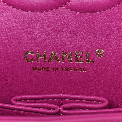 Chanel Lambskin Chevron Quilted Medium Double Flap Pink 6 of 13