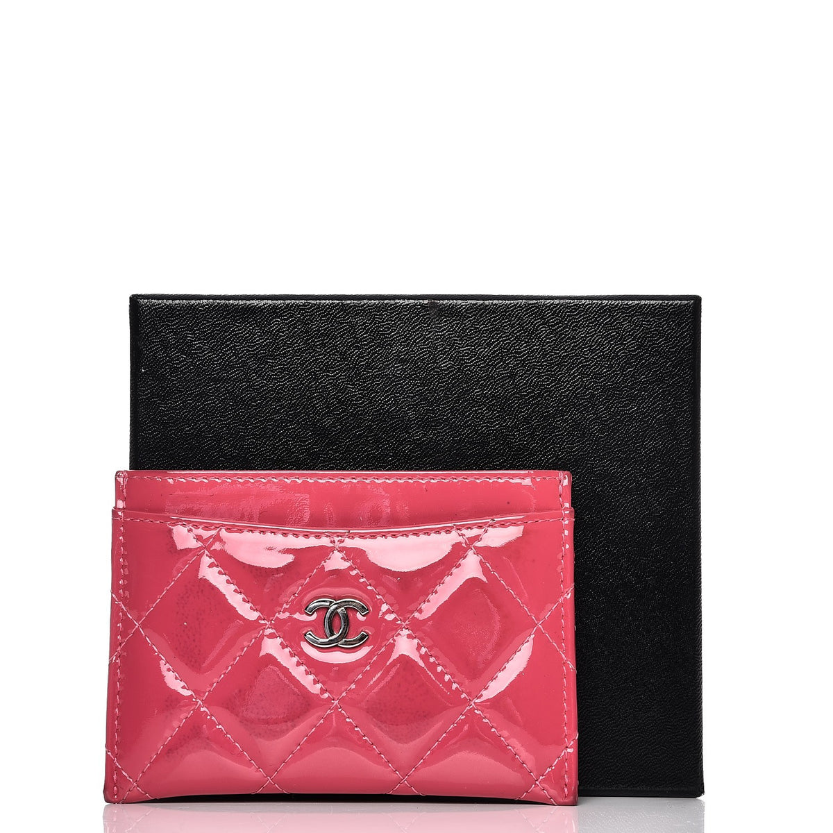Chanel Patent Quilted Card Holder Fuchsia 14 of 14
