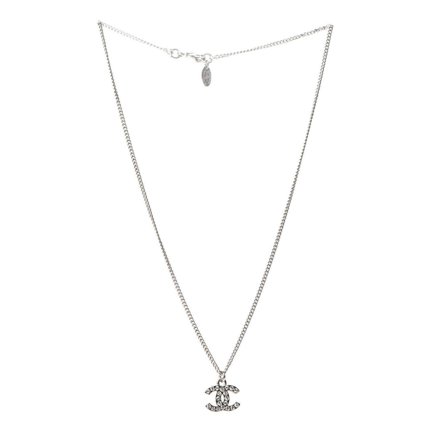 Crystal Timeless CC Necklace Silver
