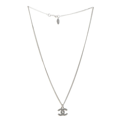 Chanel Crystal Timeless CC Necklace Silver 4 of 7