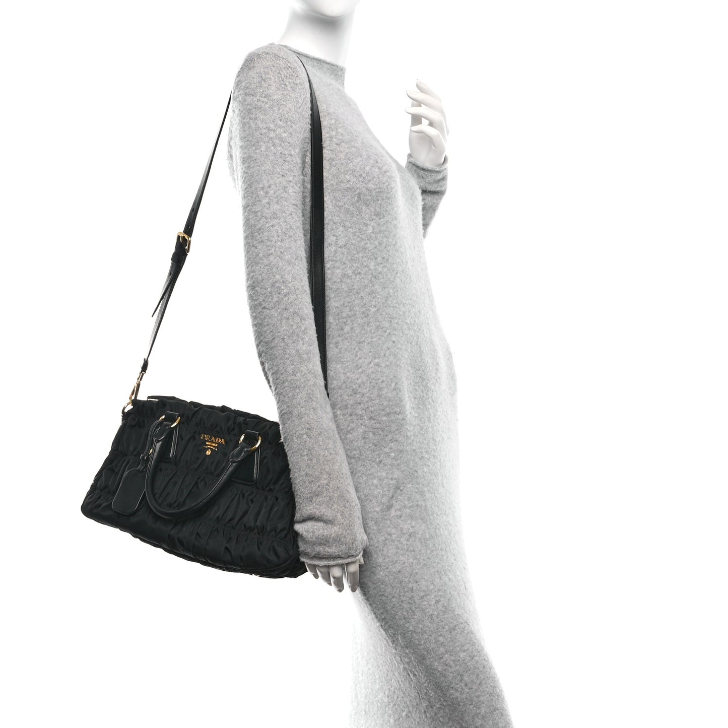 Tessuto Nylon Gaufre Tote Black