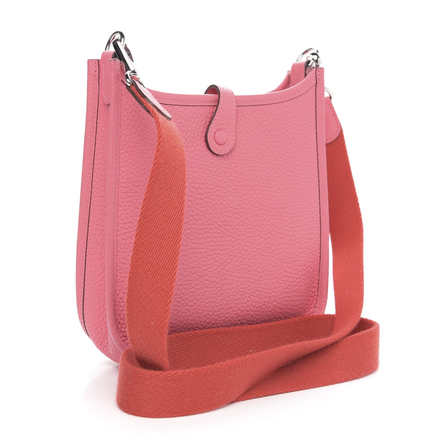 Hermes Taurillon Clemence Amazone Evelyne TPM Rose Azalee Rouge Pivoine 3 of 11