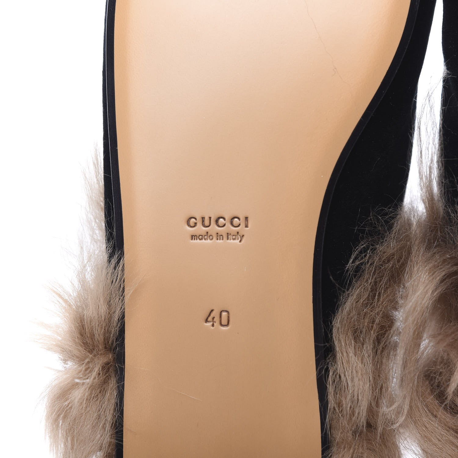 Gucci Velvet Fur Womens Princetown Slippers 40 Black 6 of 8