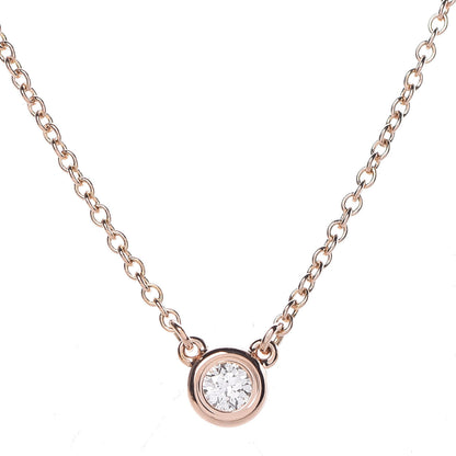 Tiffany 18K Rose Gold Diamond .07ct Elsa Peretti Diamonds by the Yard Pendant Necklace 4 of 9