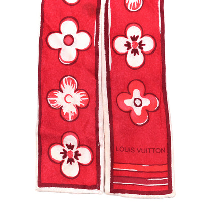 Louis Vuitton Silk Fleur de Porcelaine Bandeau Red 2 of 4