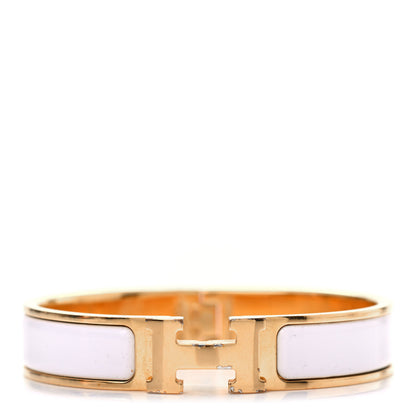 Hermes Enamel Narrow Clic Clac H Bracelet S White 1 of 5