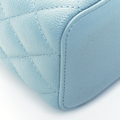 Chanel Caviar Quilted Small Tiny CC Vanity Case With Chain Light Blue 8 of 10
