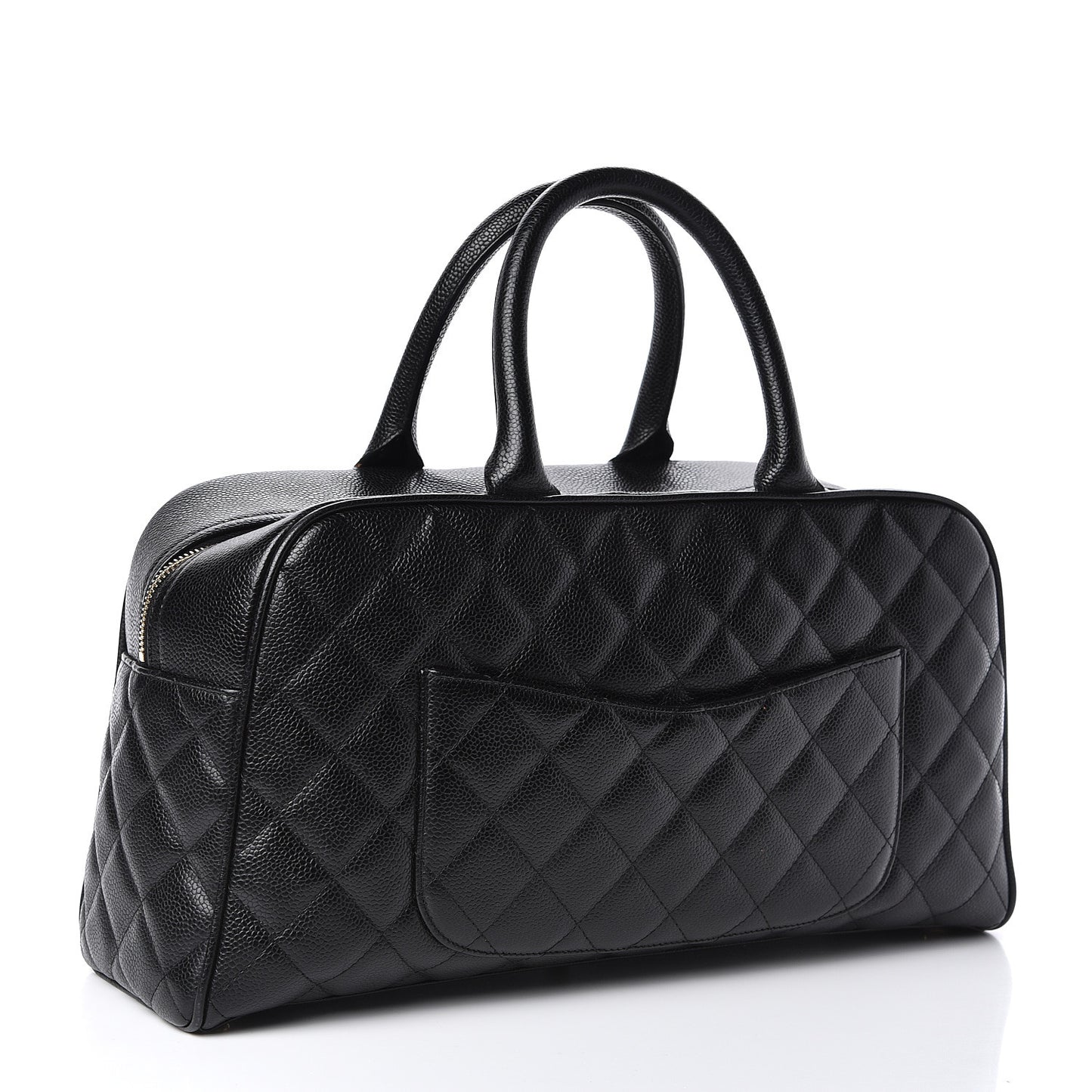 Caviar Quilted Large Bowler Black