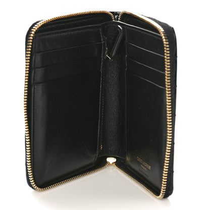 Saint Laurent Patent Matelasse Monogram Vicky Zip Around Card Holder Black 5 of 9