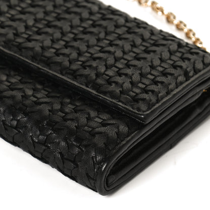 Christian Dior Woven Lady Dior Rendezvous Wallet On Chain Black 10 of 10