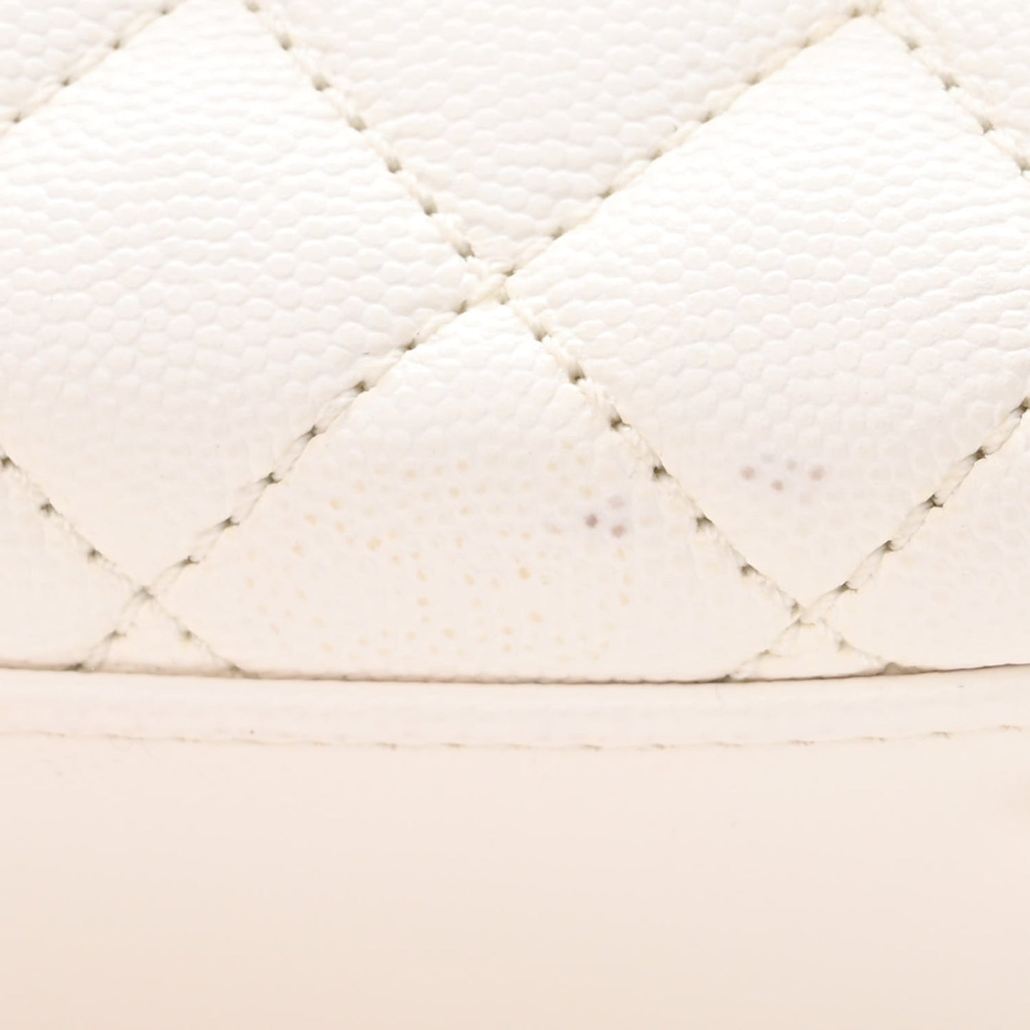 Caviar Quilted Mini Coco Handle Flap White