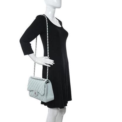 Chanel Caviar Quilted Jumbo Double Flap Light Blue 2 of 10