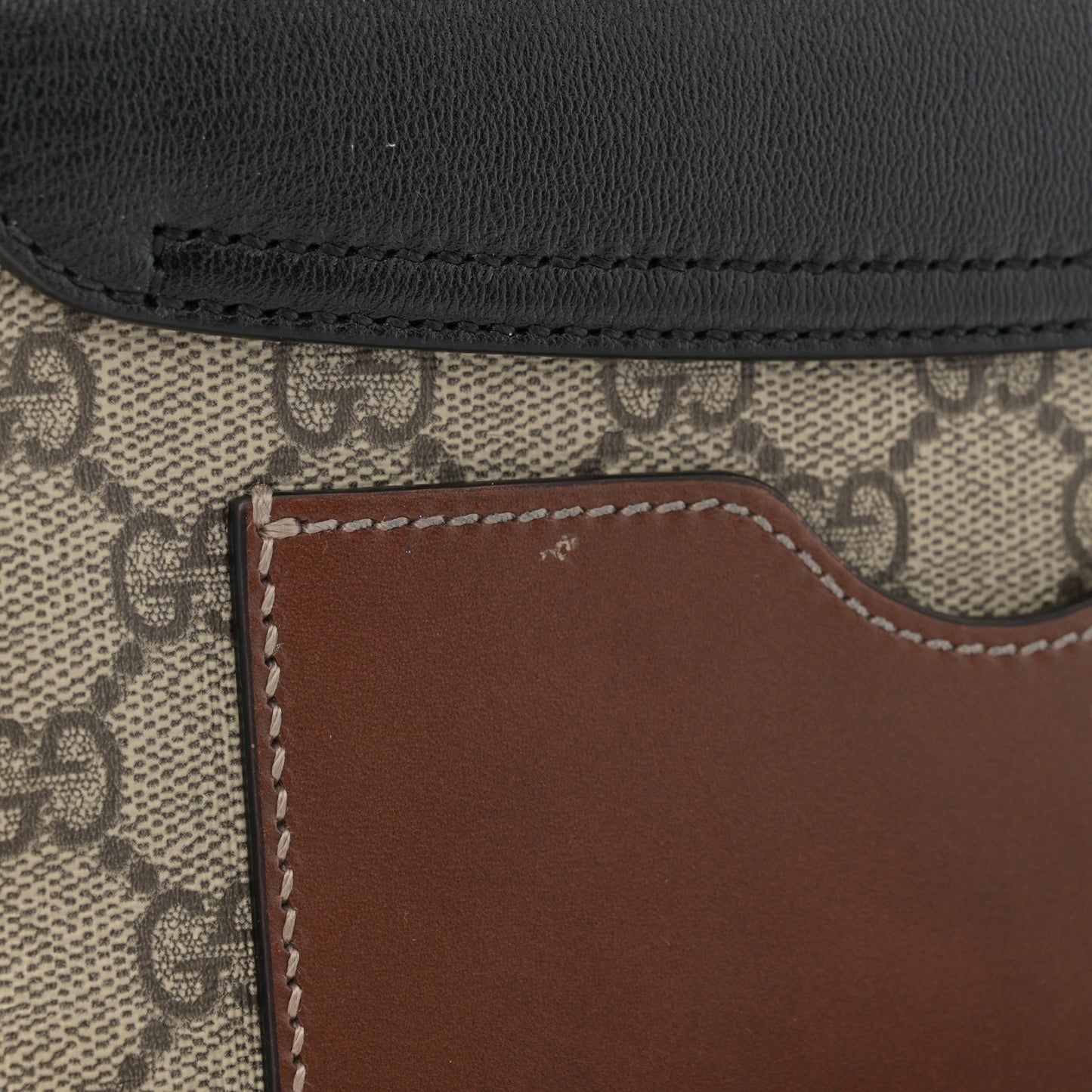 GG Supreme Monogram New Sakai Lux Calfskin Mini Padlock Flap Pocket Shoulder Bag Beige Ebony Black Cuir