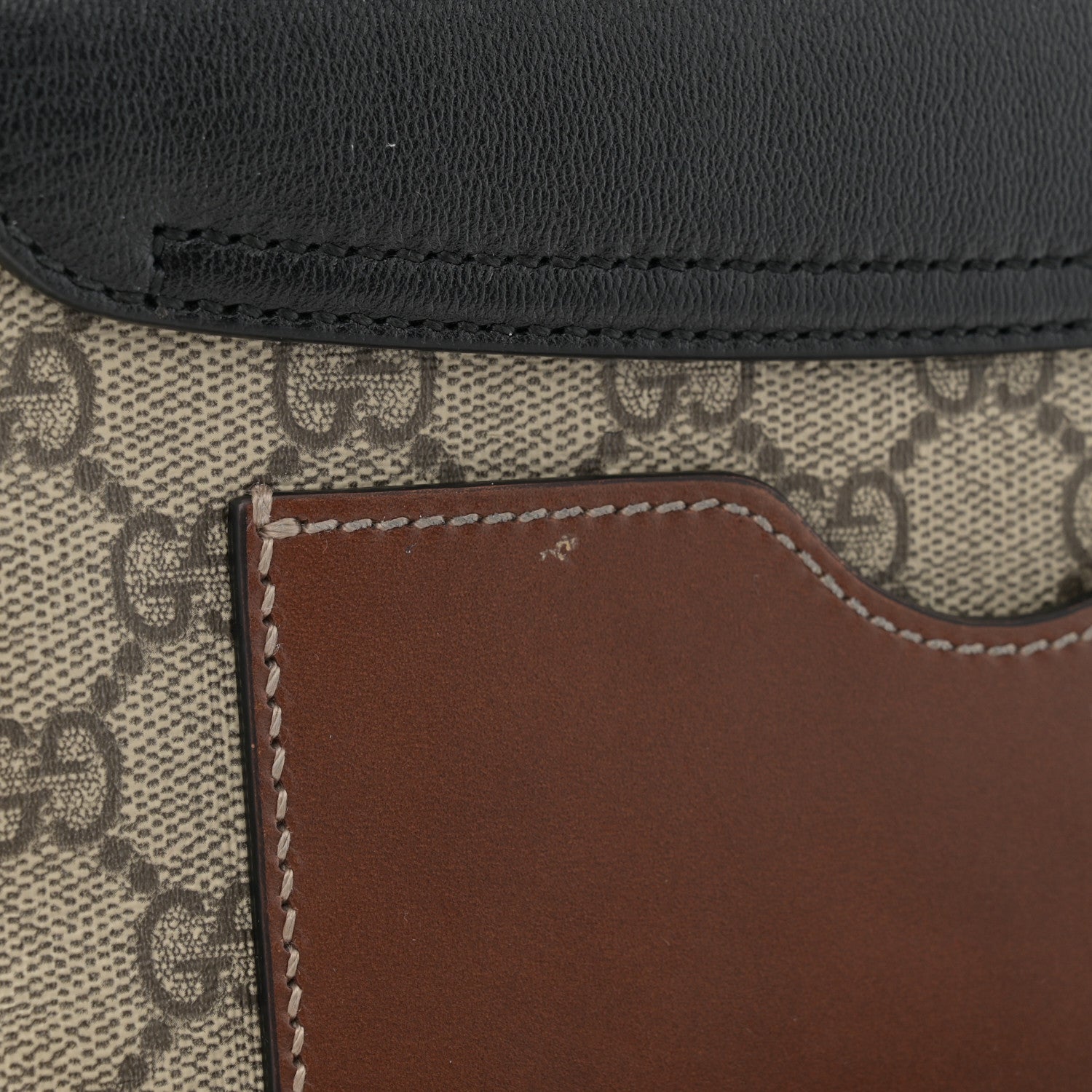Gucci GG Supreme Monogram New Sakai Lux Calfskin Mini Padlock Flap Pocket Shoulder Bag Beige Ebony Black Cuir 11 of 14