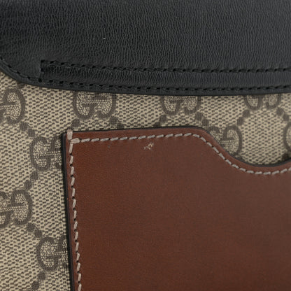Gucci GG Supreme Monogram New Sakai Lux Calfskin Mini Padlock Flap Pocket Shoulder Bag Beige Ebony Black Cuir 11 of 14