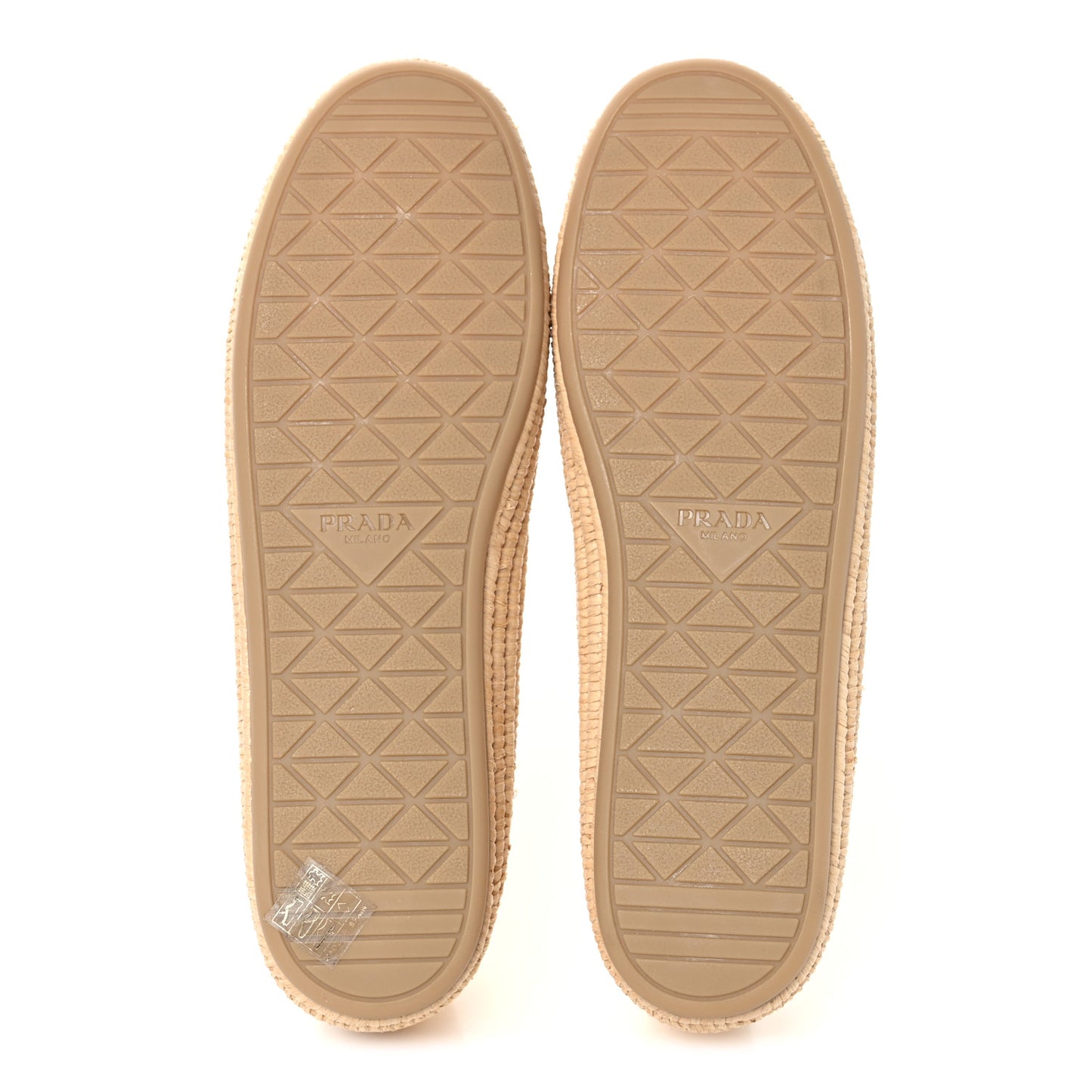 Metallic Nappa Triangle Logo Espadrilles 38 Platino