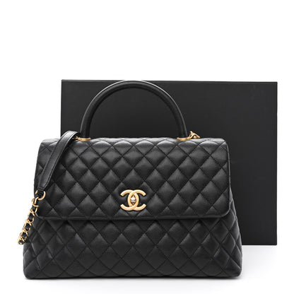 Chanel Caviar Quilted Medium Coco Handle Flap Black 11 of 11