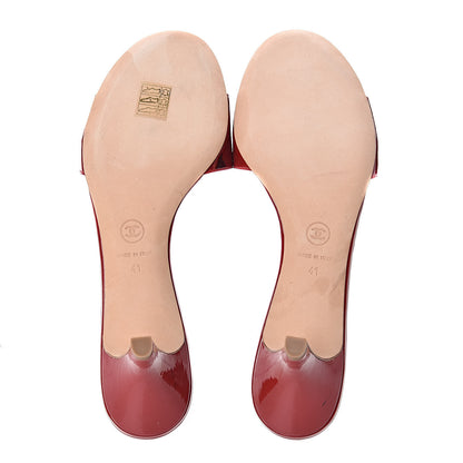Chanel Patent CC Mules 41 Red 5 of 14
