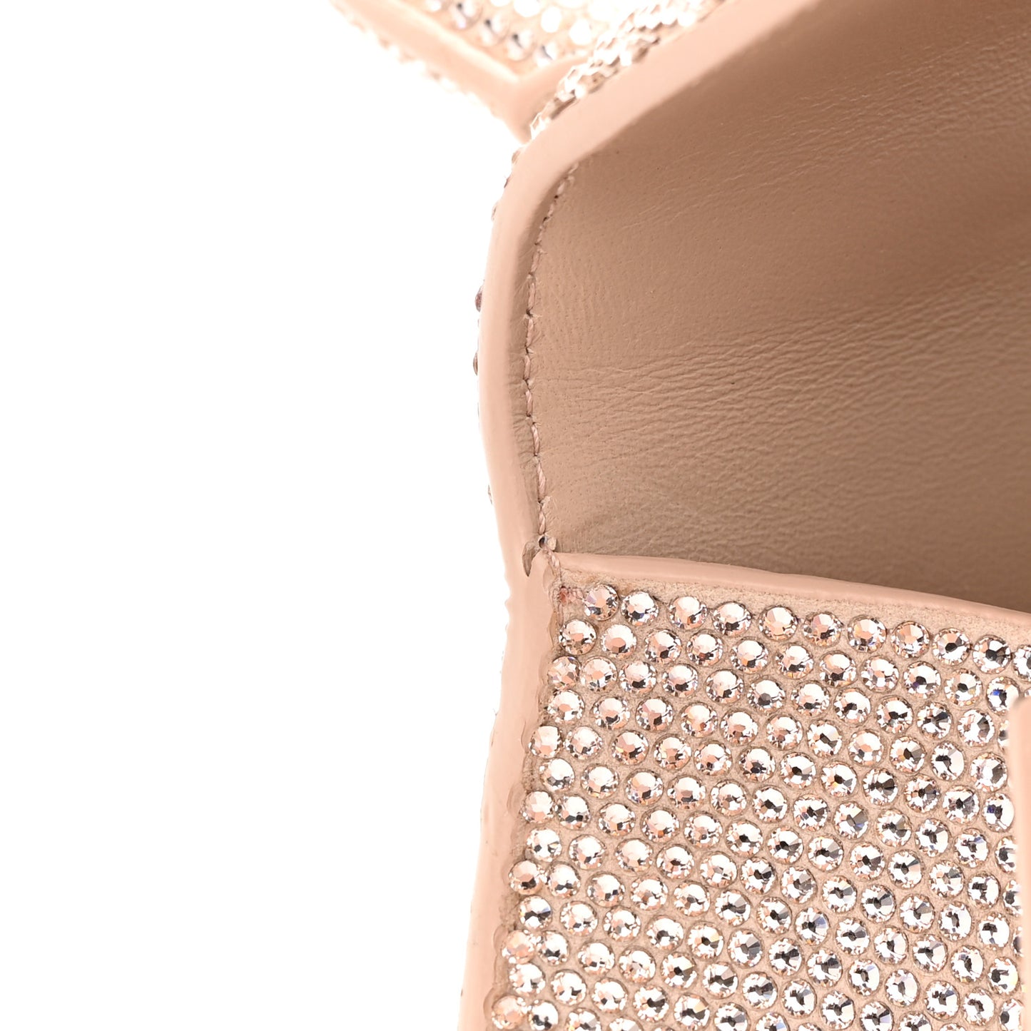 Strass Suede Hourglass Top Handle Bag XS Rose Gold