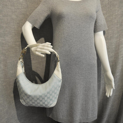 Gucci Monogram Patent Small Hobo Blue 3 of 8