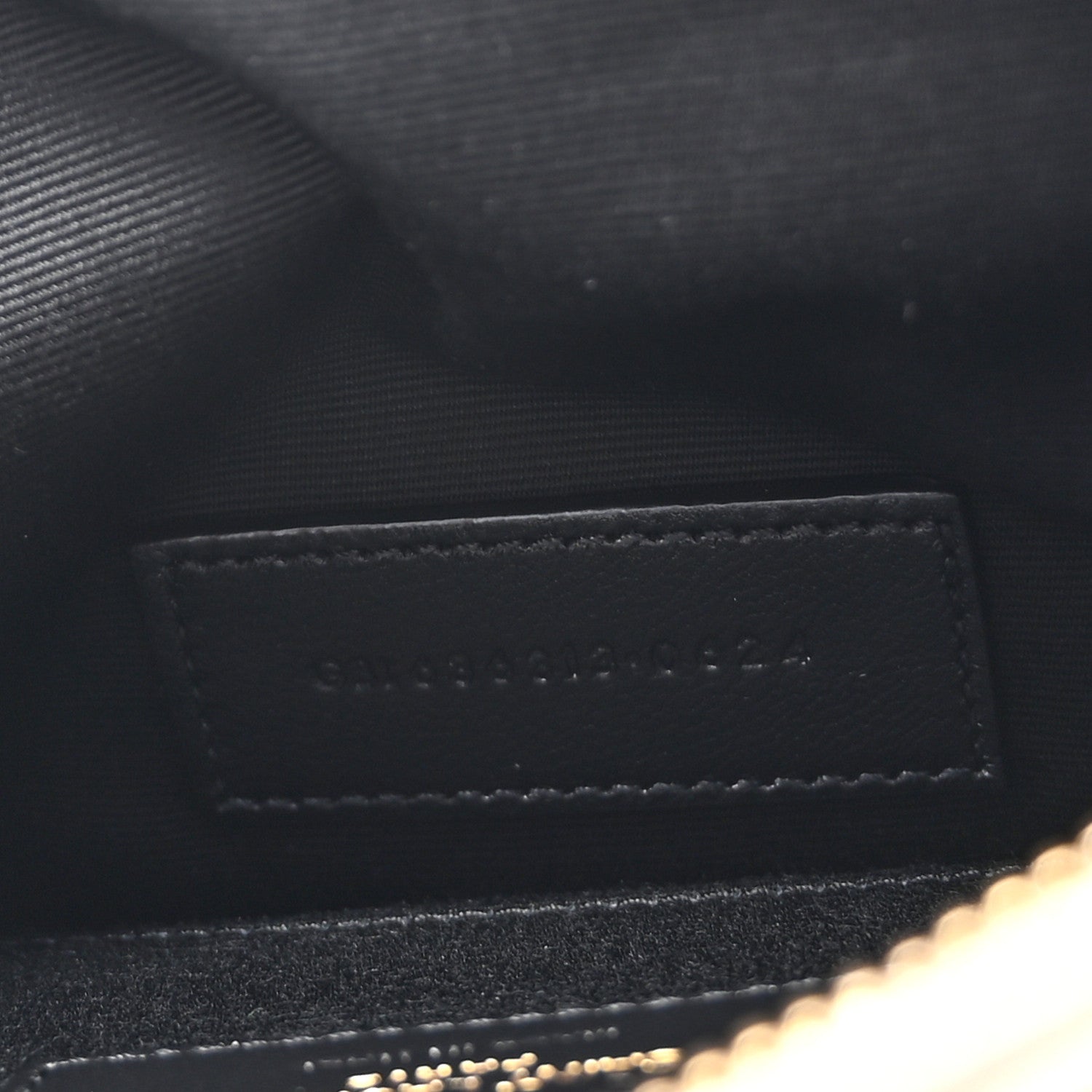 Saint Laurent Grain De Poudre Chevron Monogram Large Bill Pouch Dark Beige 7 of 8