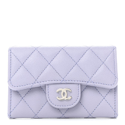 Chanel Caviar Quilted Flap Card Holder Wallet Light Purple 1 of 8