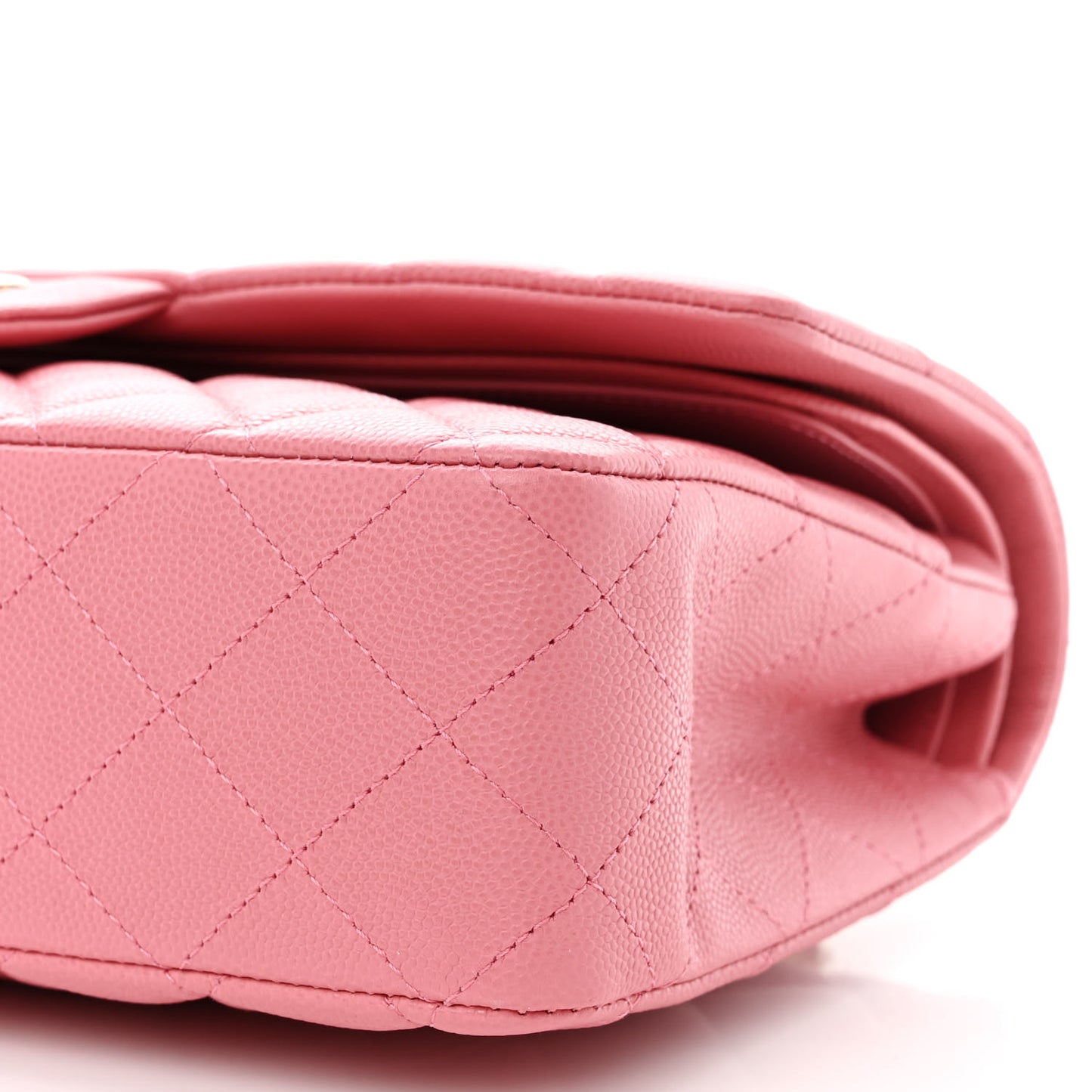Caviar Quilted Medium Double Flap Pink