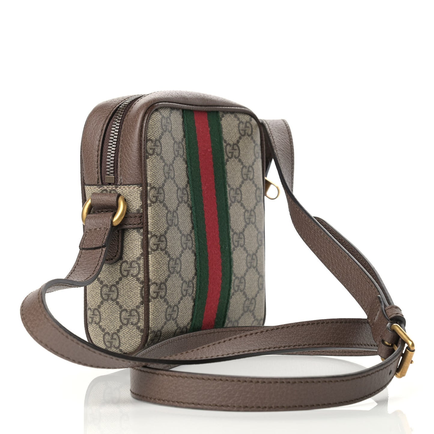 GG Supreme Monogram Web Mini Ophidia Messenger Brown
