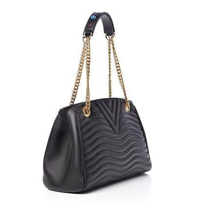 Louis Vuitton Calfskin New Wave Chain Tote Black 3 of 9