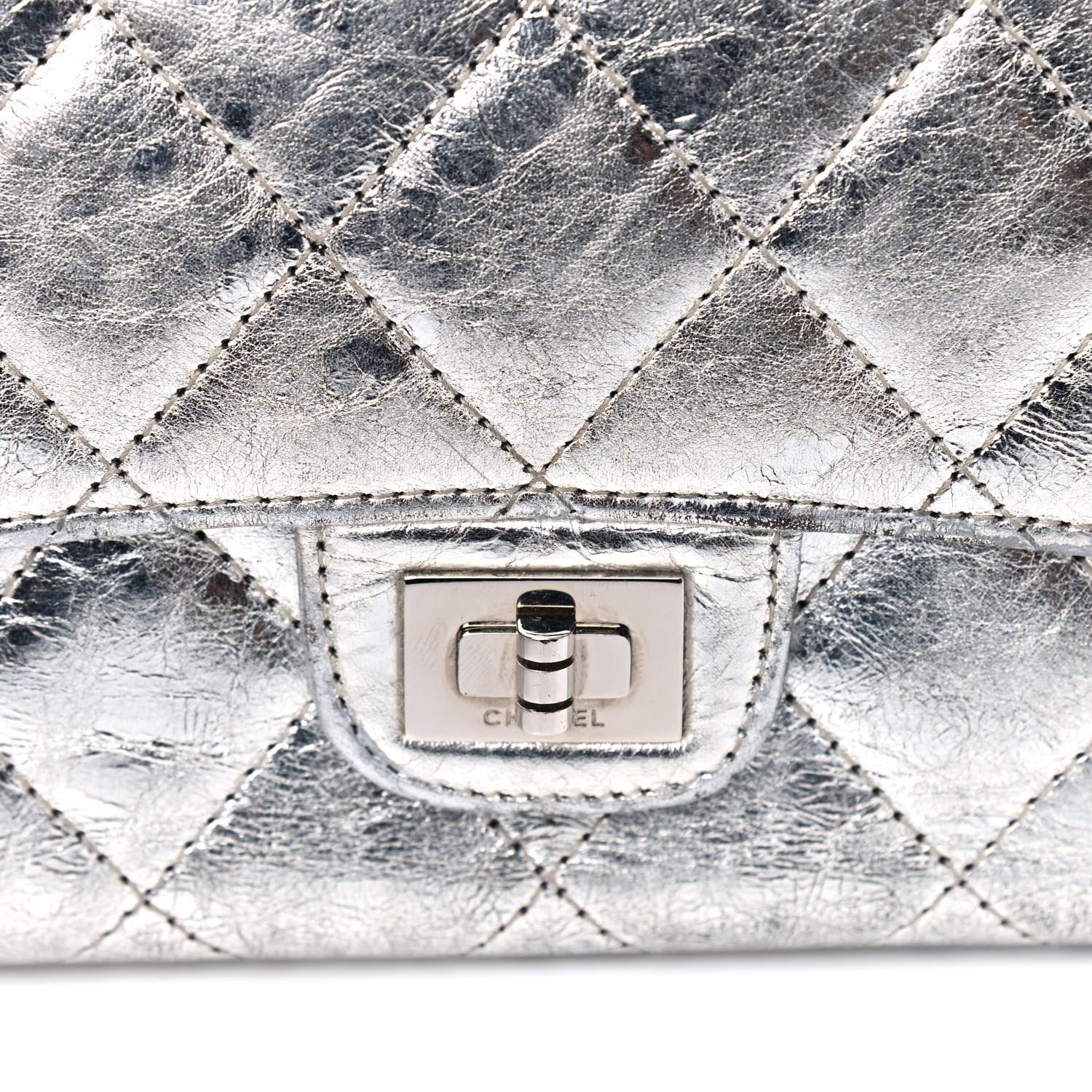 Chanel Metallic Aged Calfskin Quilted Reissue Long Flap Wallet Light Silver 15 of 15