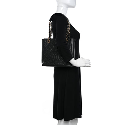 Chanel Caviar Quilted Petit Shopping Tote PST Black 2 of 11