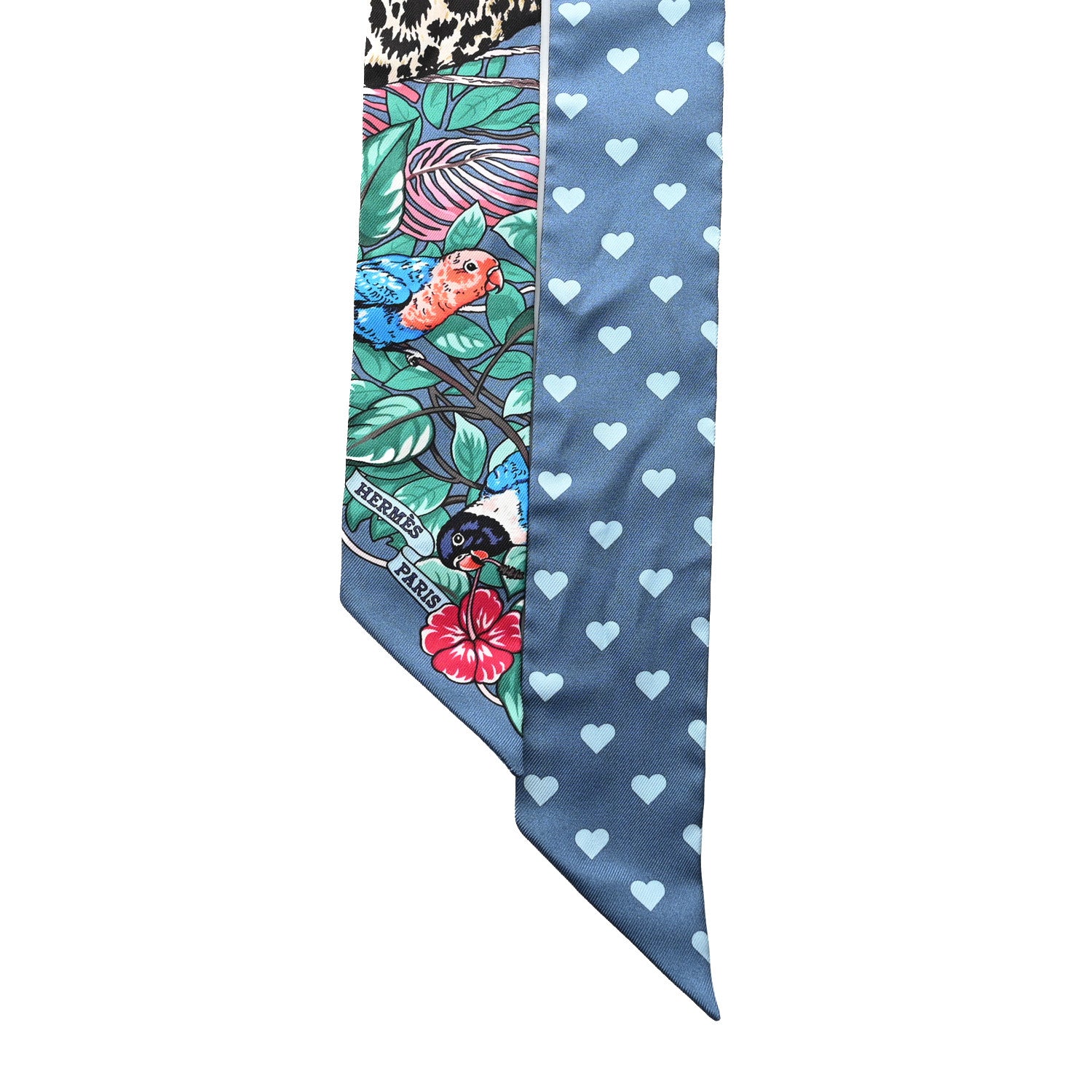 Hermes Silk Jungle Love Twilly Gris Bleuete Vert 2 of 4