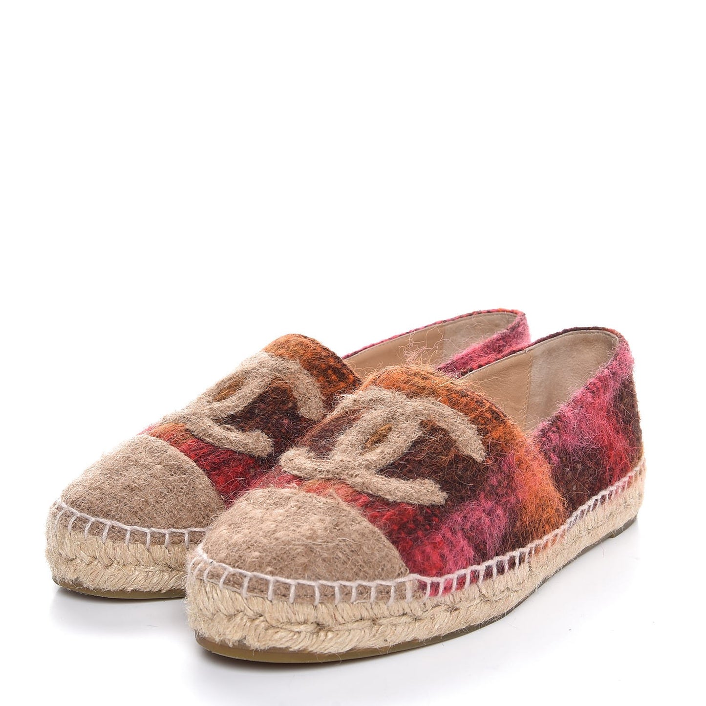 Tweed CC Espadrilles 38 Brown Pink