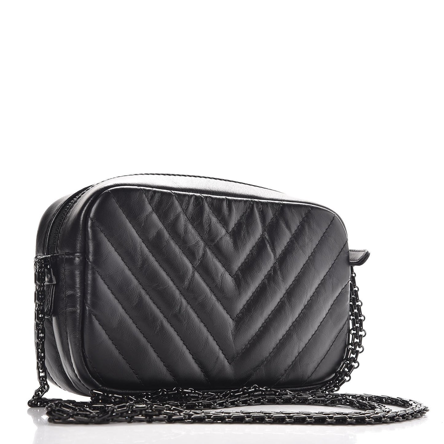 Aged Calfskin Chevron Mini Reissue Camera Case So Black