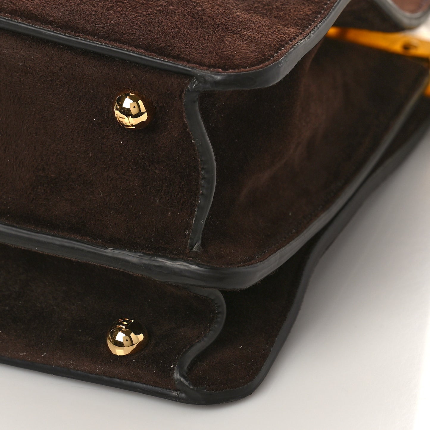 Suede Medium Peekaboo I See U Satchel Moresco Oro Chiaro