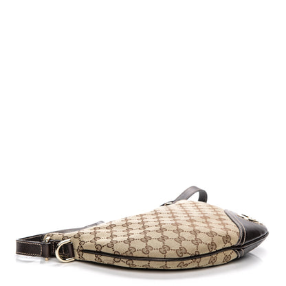 Gucci Monogram Medium New Britt Half Moon Hobo Dark Brown 4 of 8