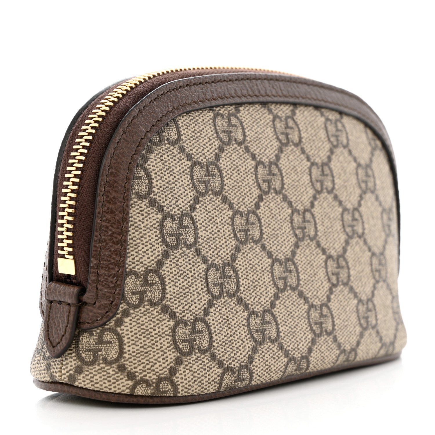 Gucci GG Supreme Monogram Textured Calfskin Web Medium Ophidia Cosmetic Case Beige Ebony New Acero 3 of 8