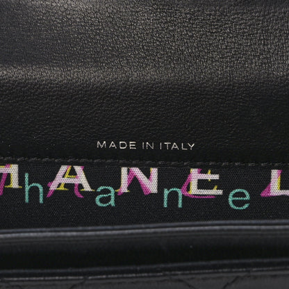 Chanel Lambskin Quilted Small Graffiti Compact Wallet Black 7 of 10