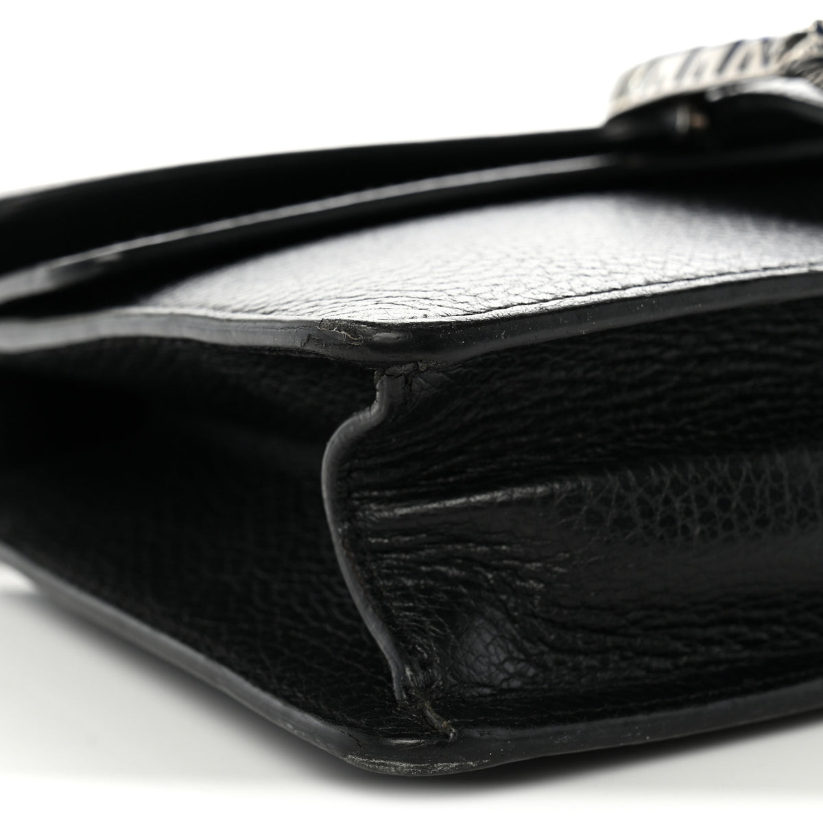 Dollar Calfskin Enamel Small Dionysus Shoulder Bag Black Electric Blue