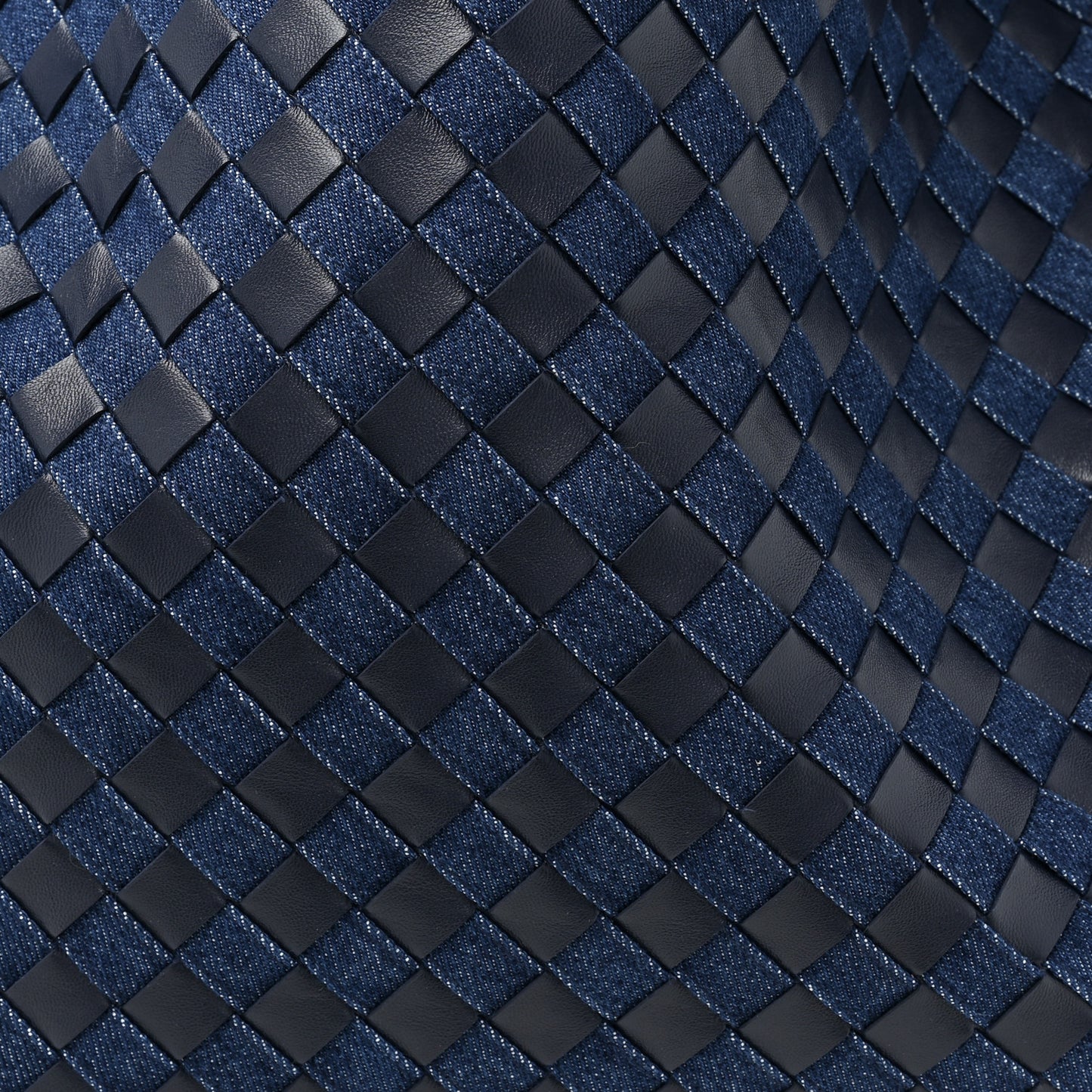 Denim Calfskin Intrecciato Large Hop Abyss Indigo