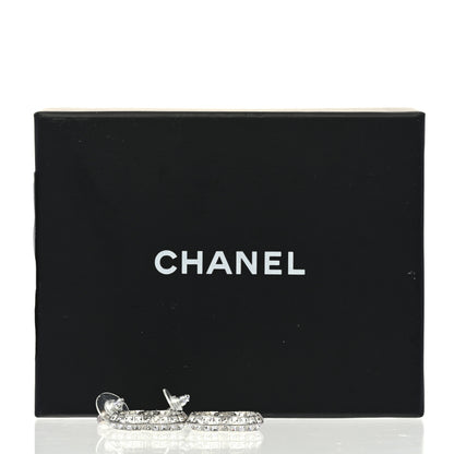 Chanel Baguette Crystal CC Drop Earrings Silver 4 of 5