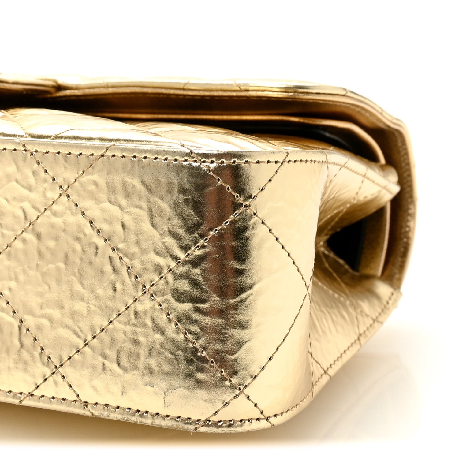 Chanel Hammered Metallic Calfskin Quilted Small Double Flap Gold 10 of 10