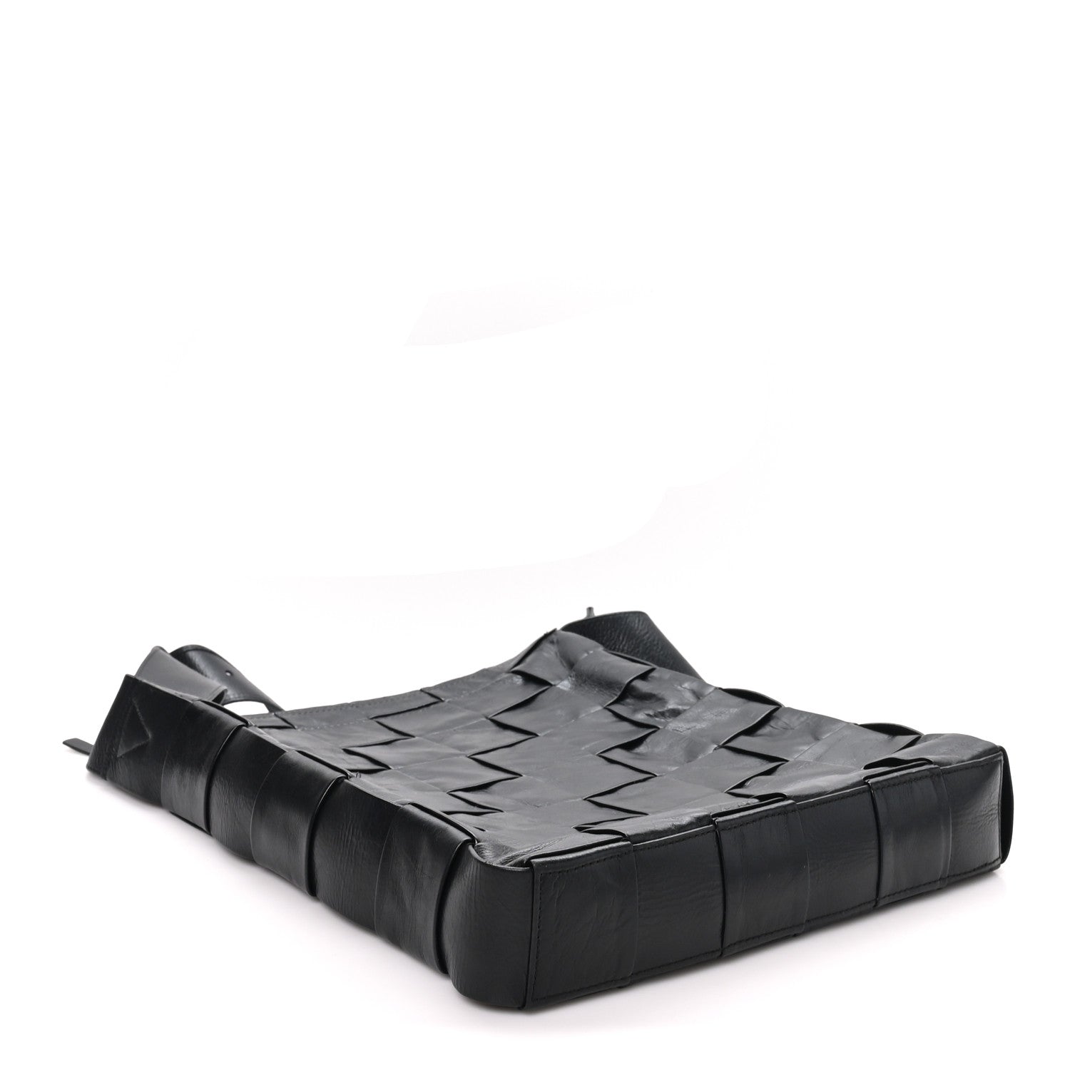 Bottega Veneta Paper Calfskin Maxi Intrecciato Cassette Messenger Black 4 of 9