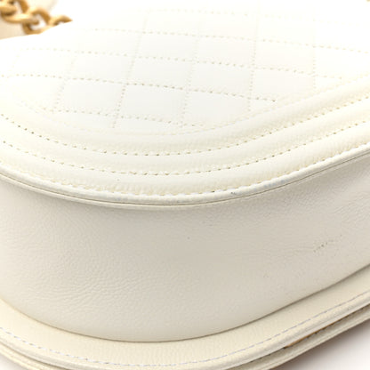 Chanel Caviar Quilted Small Boy Messenger Bag White 13 of 14