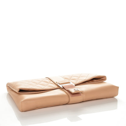Chanel Lambskin Quilted Grip Clutch Nude 4 of 7