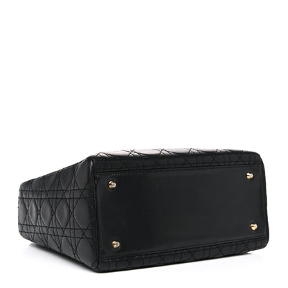 Christian Dior Lambskin Cannage Medium Lady Dior Black 4 of 12