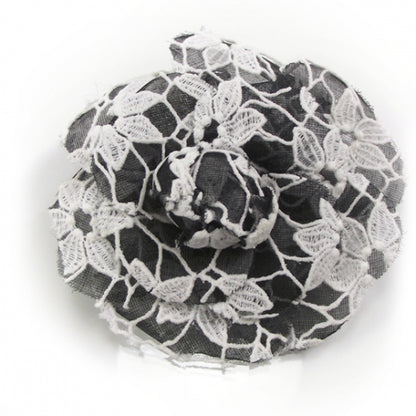 Chanel Embroidered Lace Camelia Pin Broach 1 of 4
